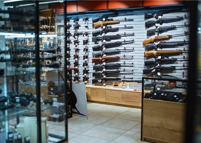 Large Gun, Sporting Goods, Fishing, Bait, and Gas Store